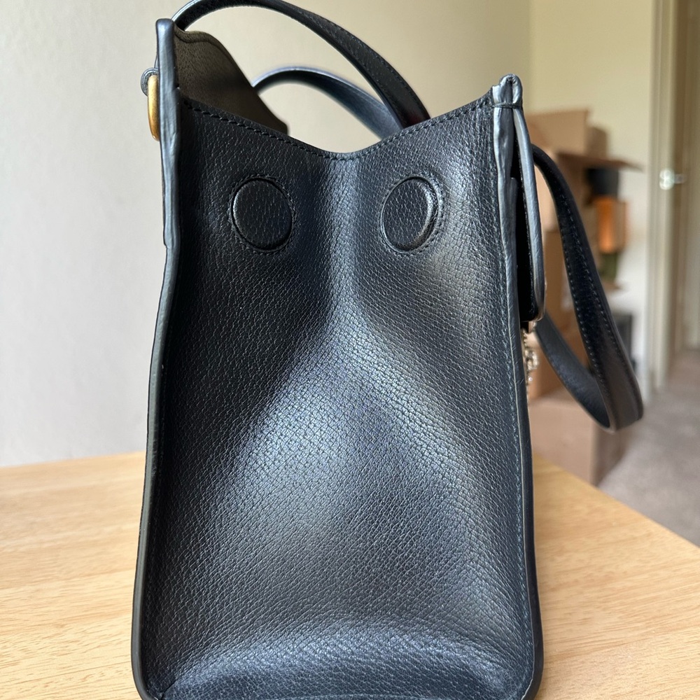 Gucci Black Leather Satchel with Crystal Butterfly - Picture 7 of 15